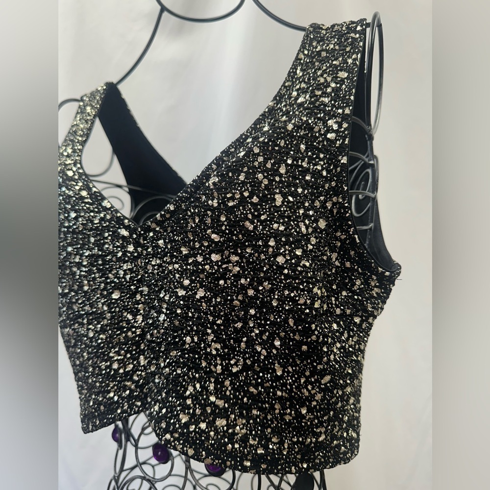 NWT Soprano metallic speckled cropped tank top size XL